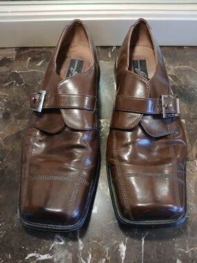 Giorgio Brutini Brown Leather Monk Strap Loafers
